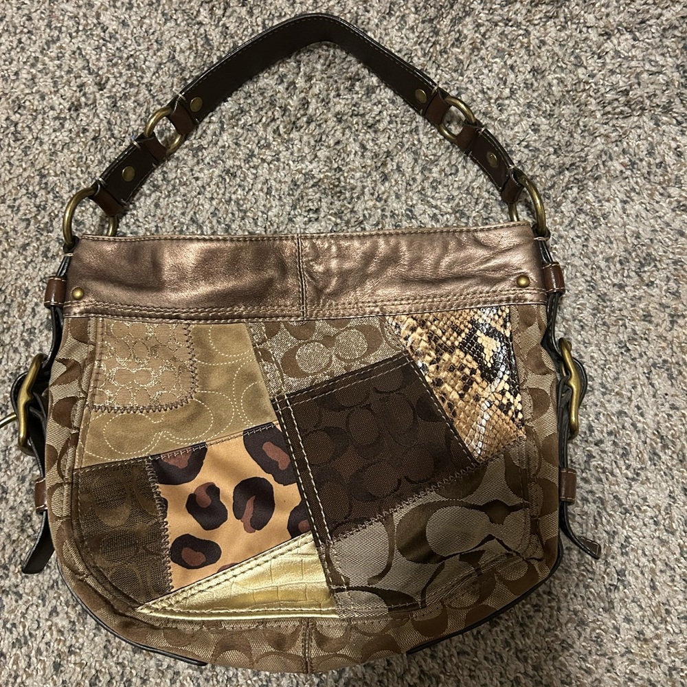 Coach animal print purse